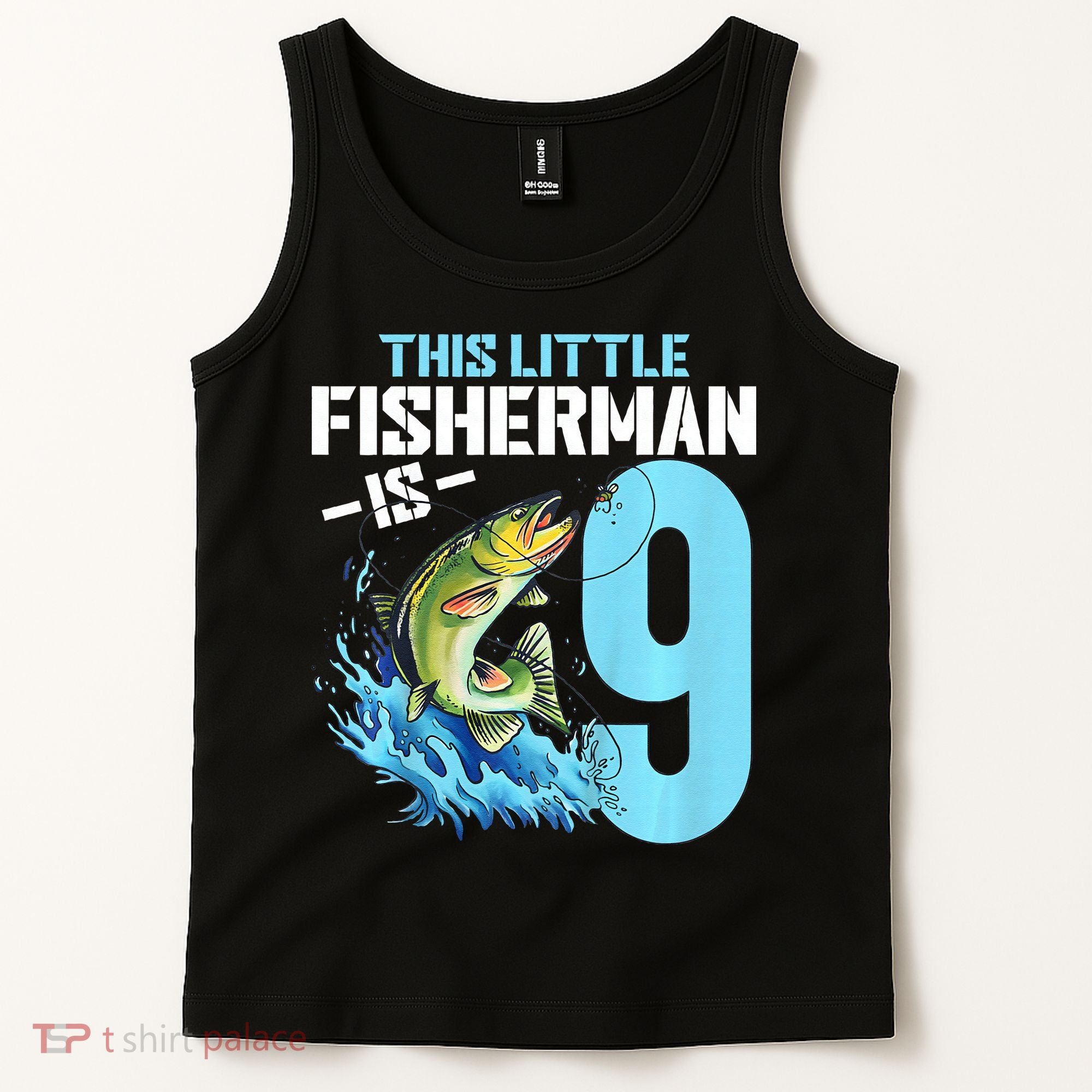 Fishing Birthday 9 Year Old Fisher 9th Bday Tank Top