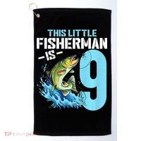 Fishing Birthday 9 Year Old Fisher 9th Bday Golf Towel thumb 0