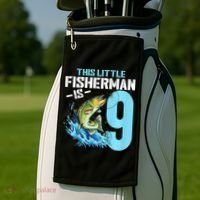 Fishing Birthday 9 Year Old Fisher 9th Bday Golf Towel thumb 2