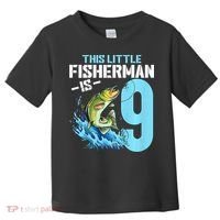Fishing Birthday 9 Year Old Fisher 9th Bday Toddler T-Shirt thumb 0