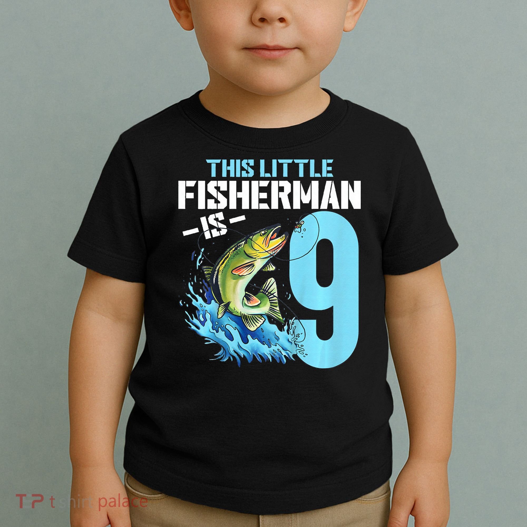Fishing Birthday 9 Year Old Fisher 9th Bday Toddler T-Shirt