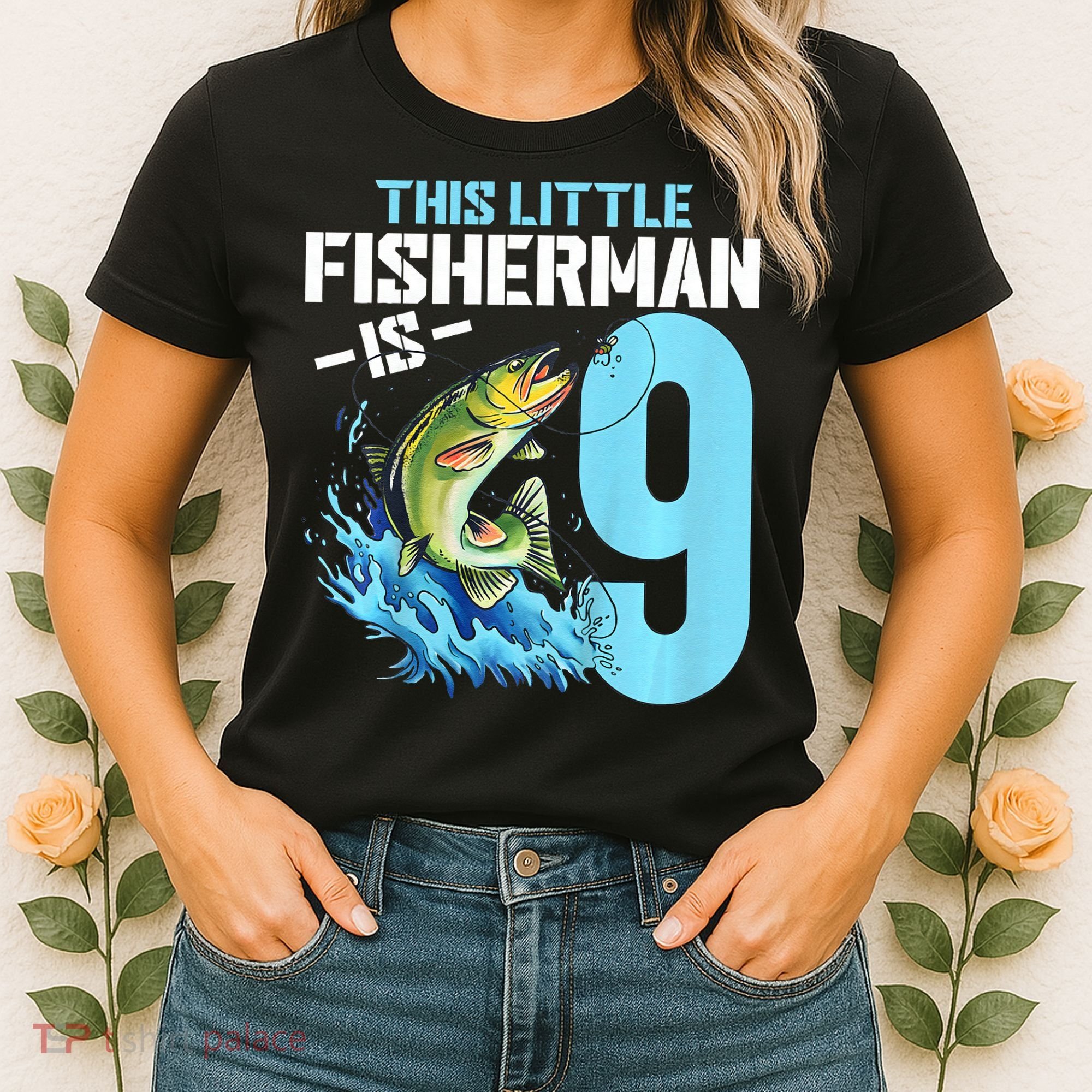 Fishing Birthday 9 Year Old Fisher 9th Bday Women's T-Shirt