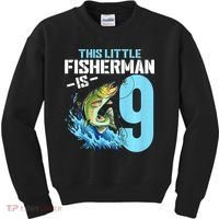 Fishing Birthday 9 Year Old Fisher 9th Bday Kids Sweatshirt thumb 0