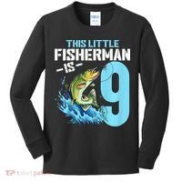 Fishing Birthday 9 Year Old Fisher 9th Bday Kids Long Sleeve Shirt thumb 0