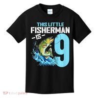 Fishing Birthday 9 Year Old Fisher 9th Bday Kids T-Shirt thumb 0