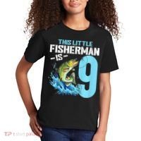 Fishing Birthday 9 Year Old Fisher 9th Bday Kids T-Shirt thumb 2