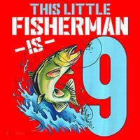 Fishing Birthday 9 Year Old Fisher 9th Bday Santa Hat thumb 1