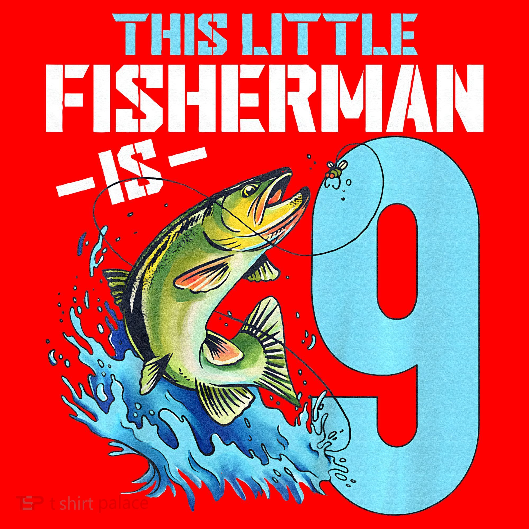 Fishing Birthday 9 Year Old Fisher 9th Bday Santa Hat
