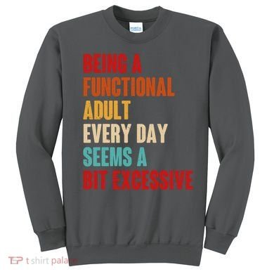 Funny Being A Functional Adult Every Day Seems A Bit Excessive Sweatshirt