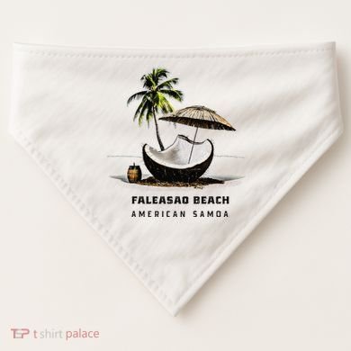 Faleasao Beach American Samoa USA-Made Doggie Bandana