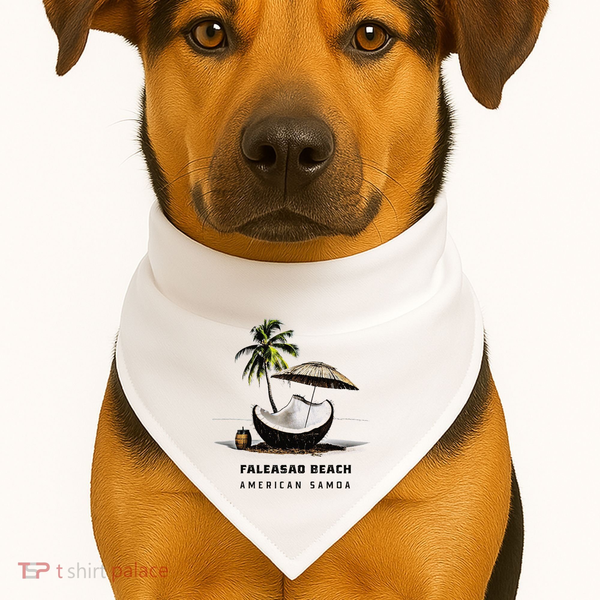 Faleasao Beach American Samoa USA-Made Doggie Bandana