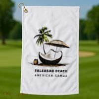 Faleasao Beach American Samoa Golf Towel thumb 1