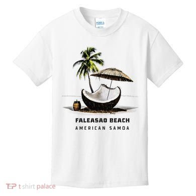 Faleasao Beach American Samoa Kids T-Shirt