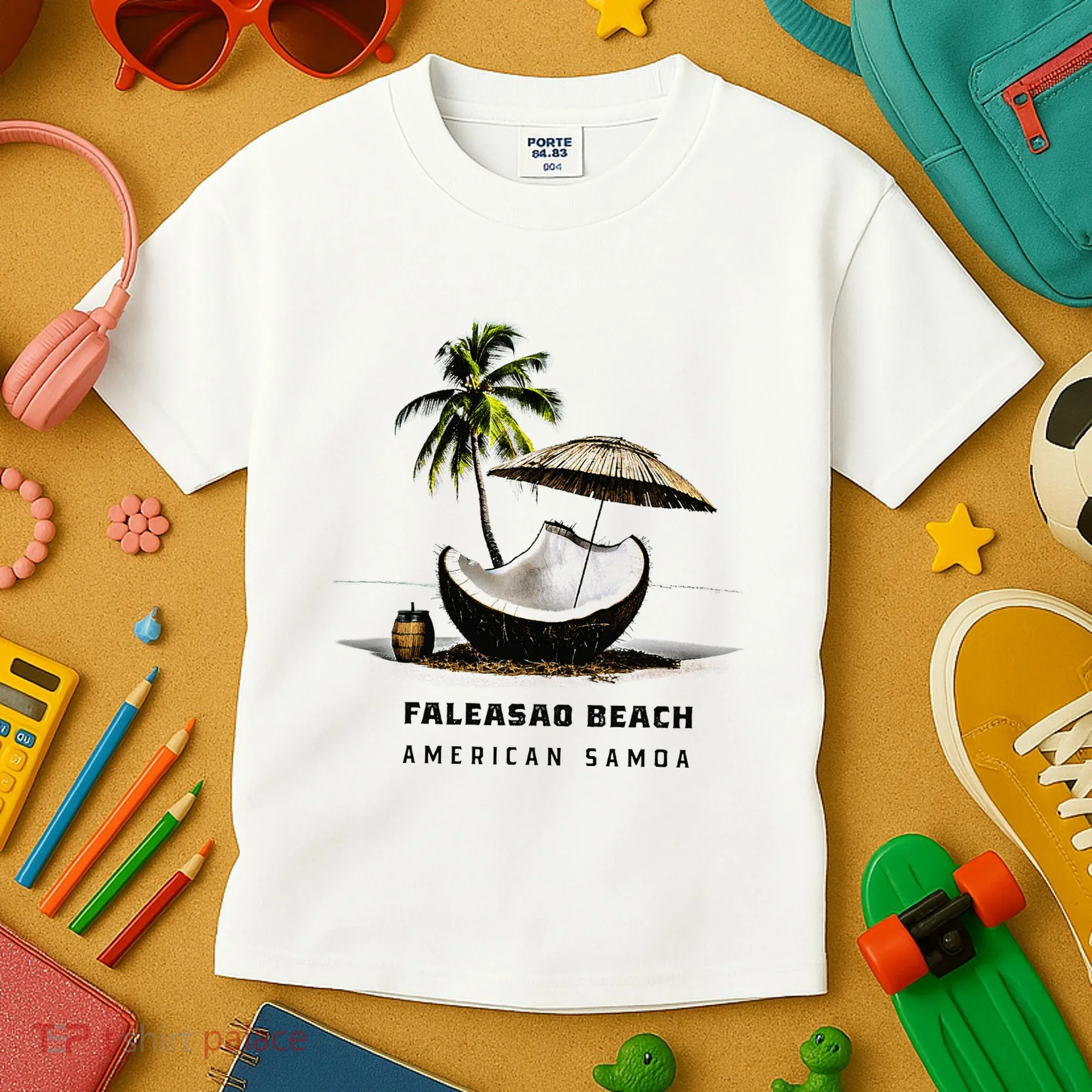 Faleasao Beach American Samoa Kids T-Shirt