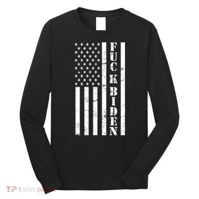 Fuck Biden American Flag Long Sleeve Shirt