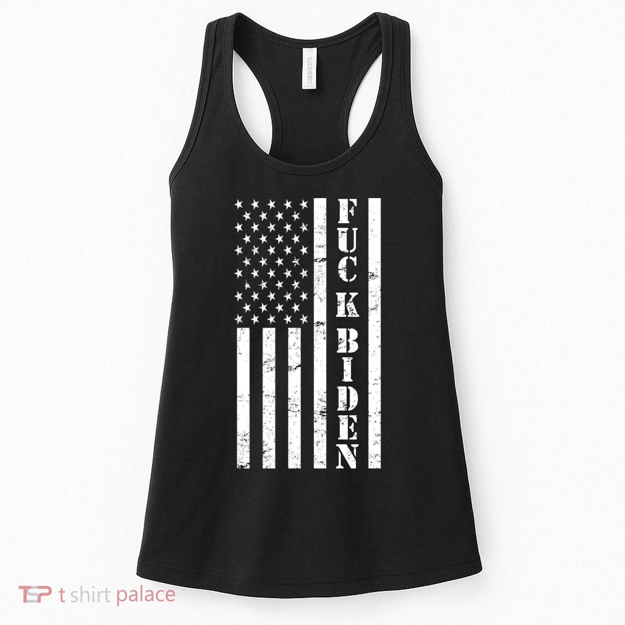 Fuck Biden American Flag Women's Tank Top