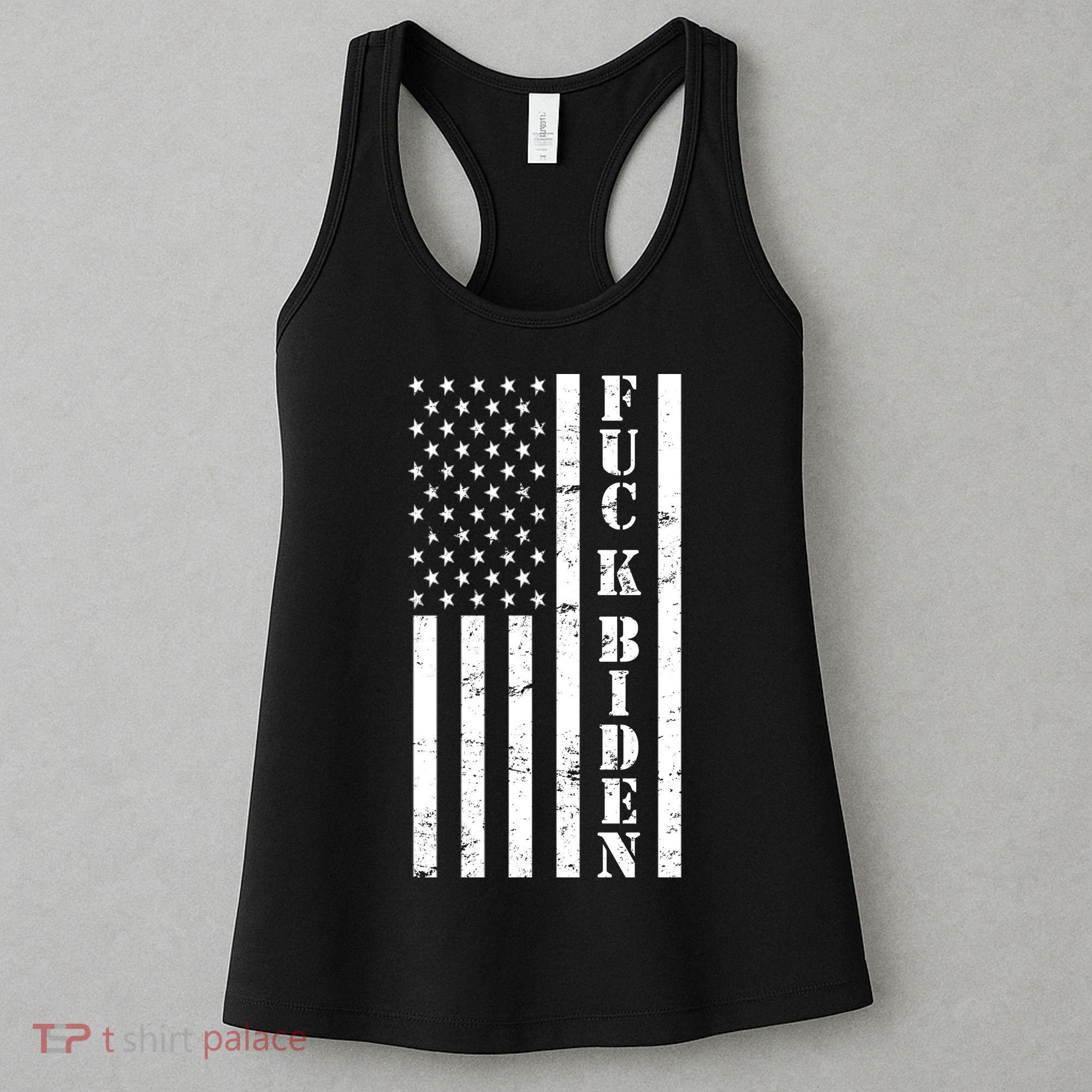 Fuck Biden American Flag Women's Tank Top