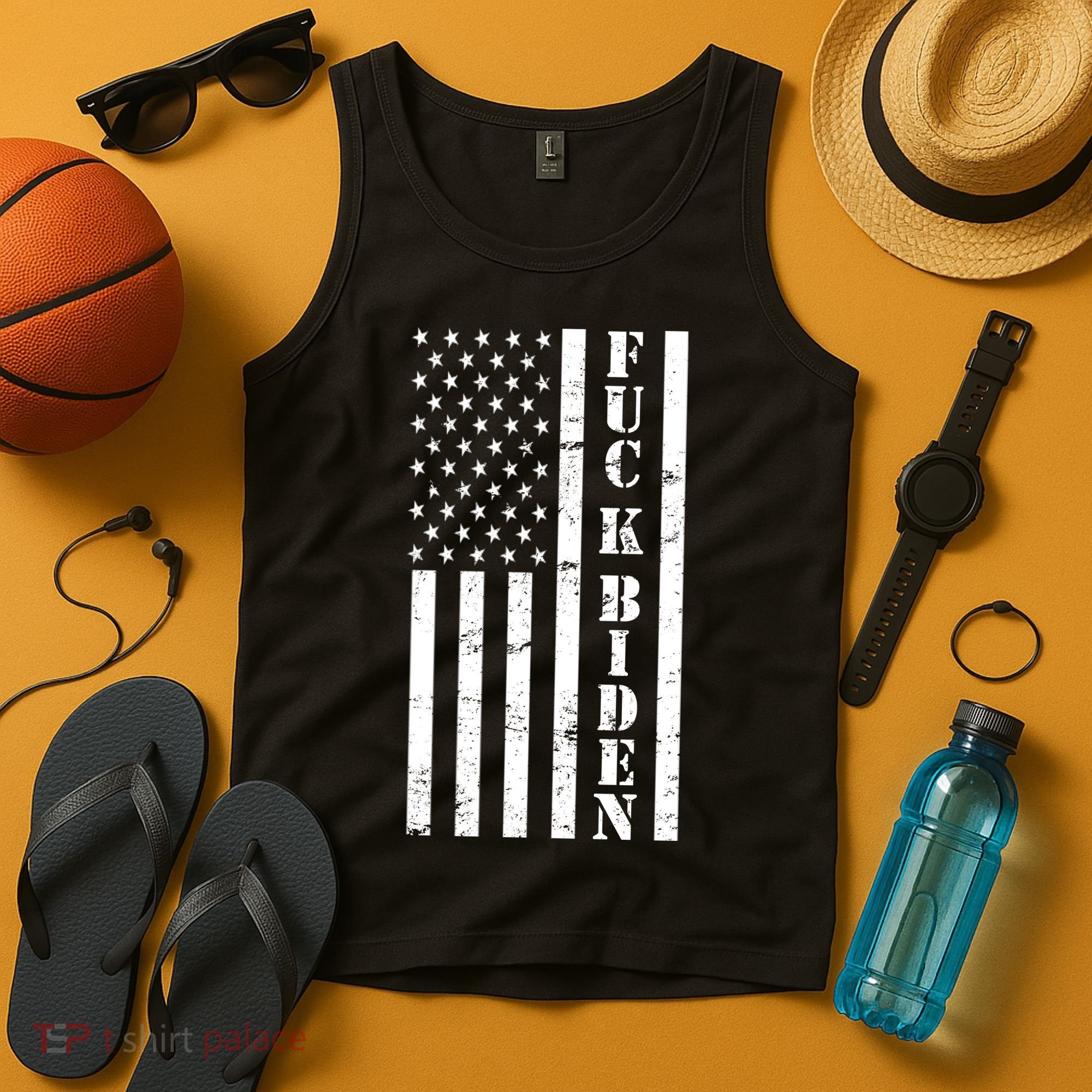Fuck Biden American Flag Tank Top