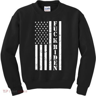 Fuck Biden American Flag Kids Sweatshirt