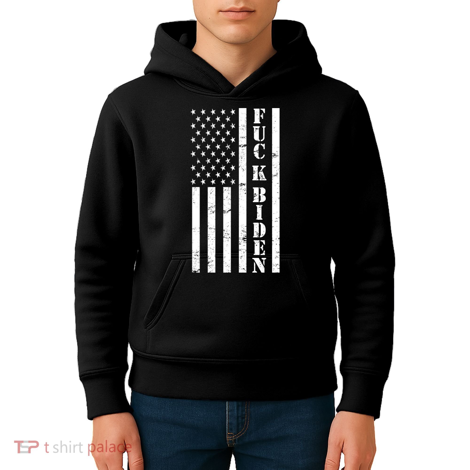 Fuck Biden American Flag Kids Hoodie