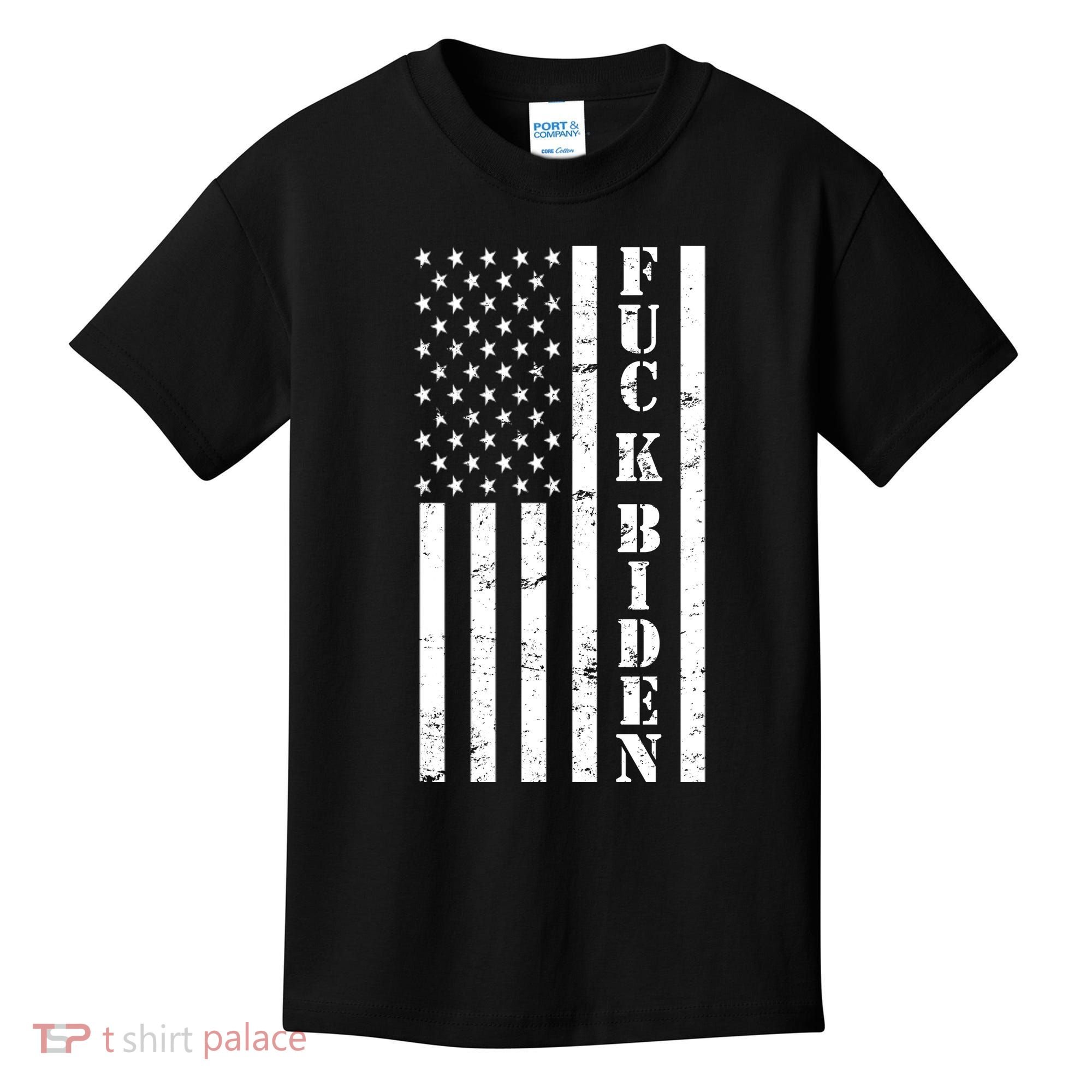 Fuck Biden American Flag Kids T-Shirt