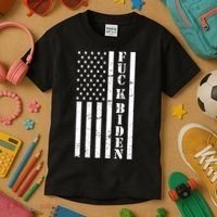 Fuck Biden American Flag Kids T-Shirt thumb 3