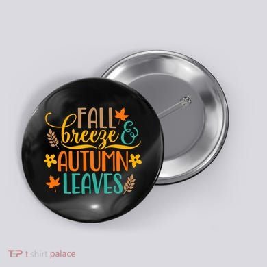 Fall Breeze Autumn Leaves Button