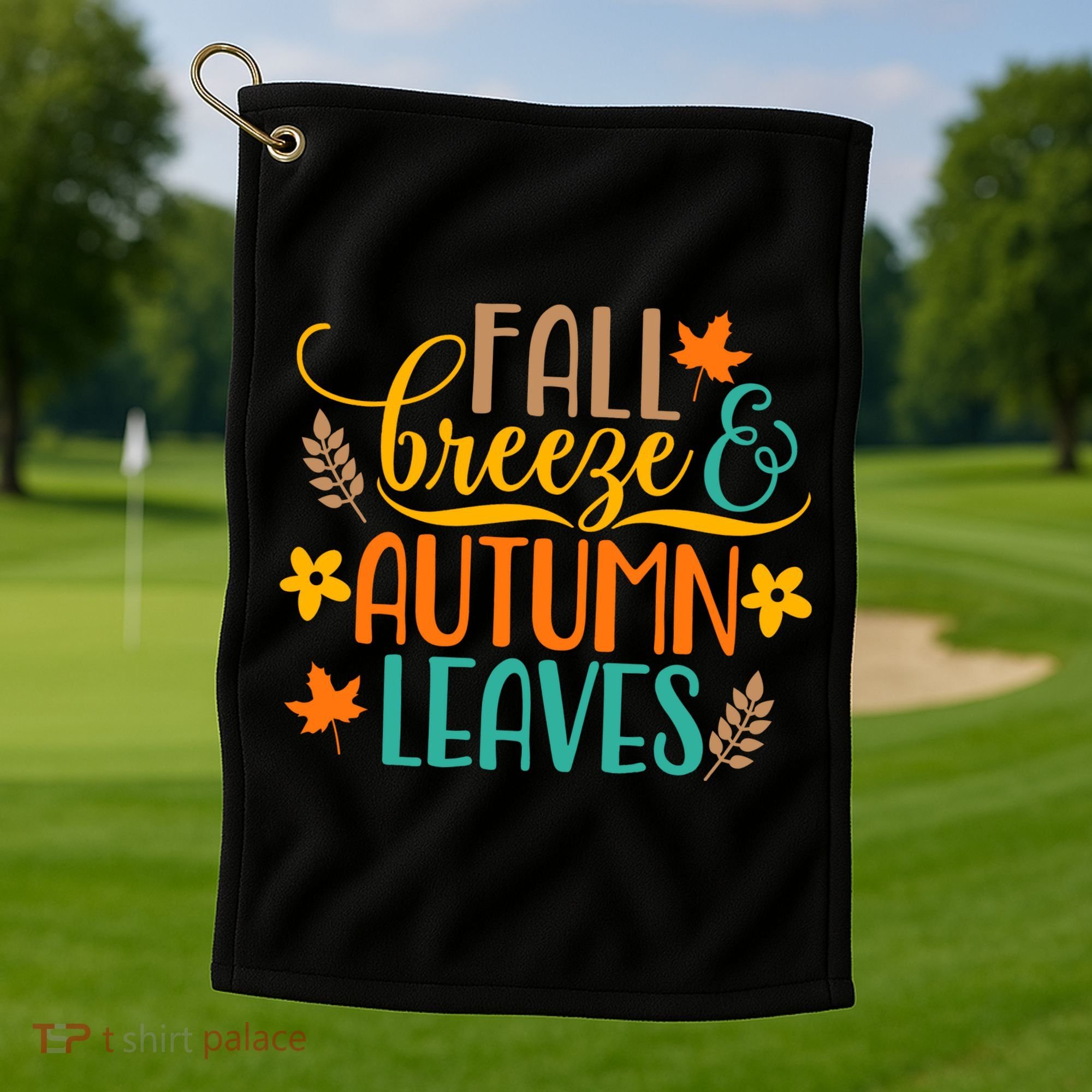 Fall Breeze Autumn Leaves Golf Towel