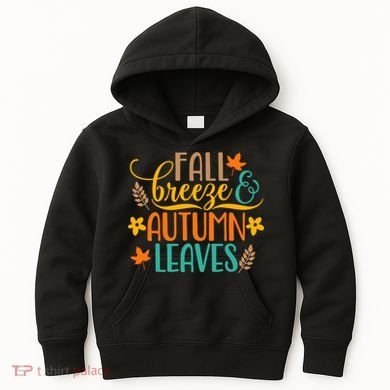 Fall Breeze Autumn Leaves Kids Hoodie