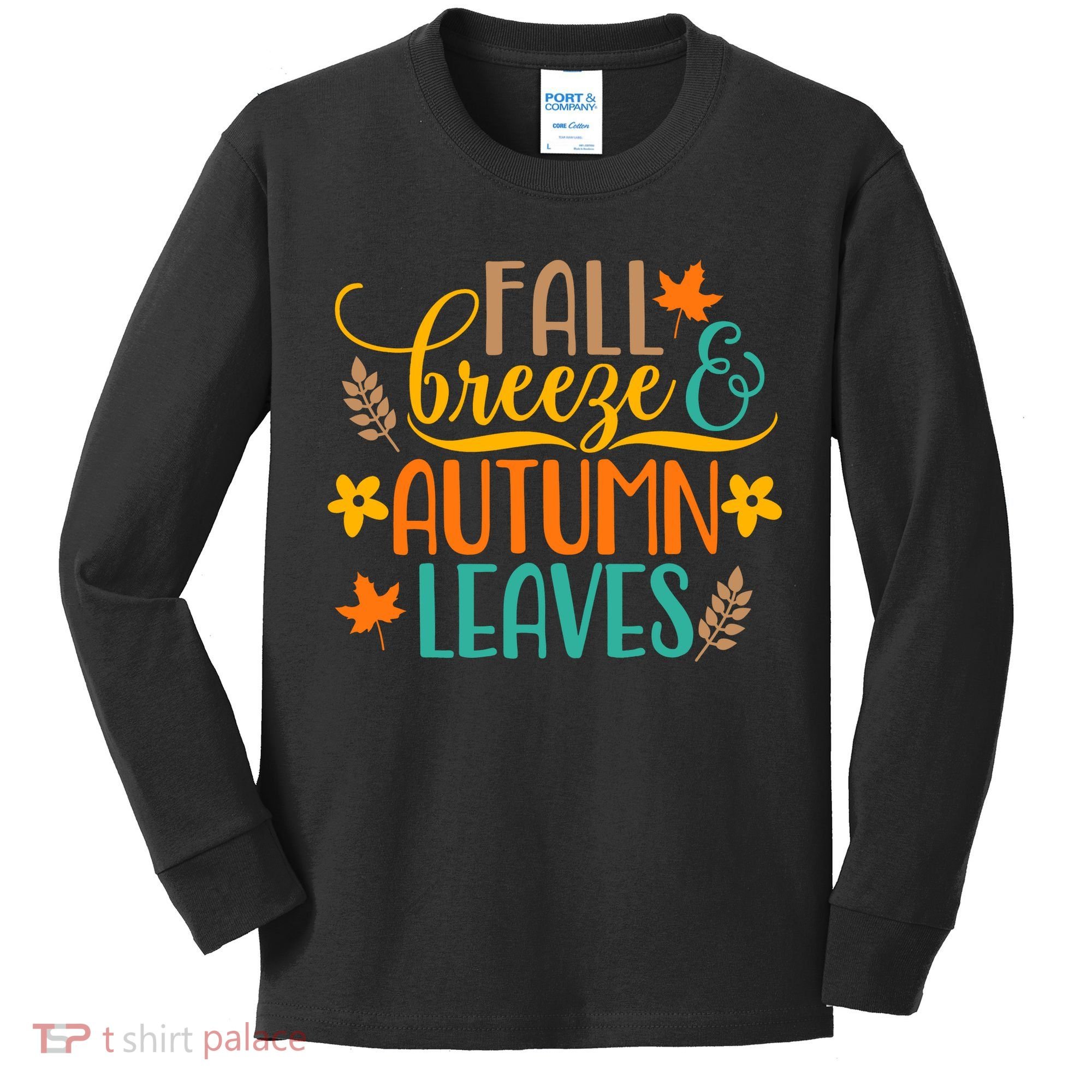 Fall Breeze Autumn Leaves Kids Long Sleeve Shirt