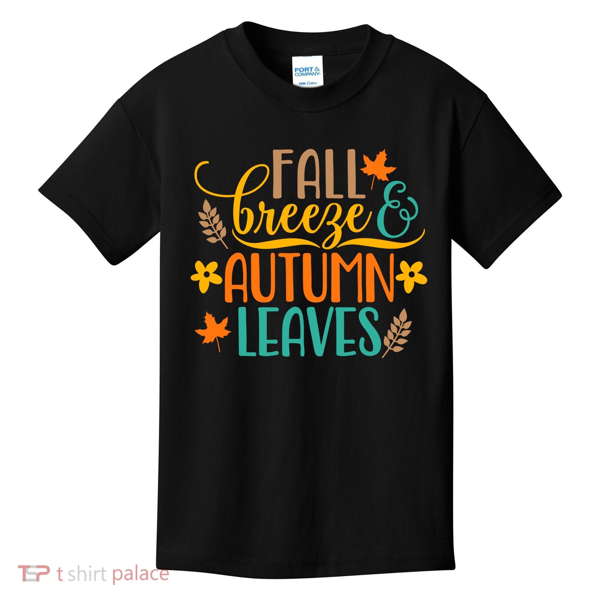 Fall Breeze Autumn Leaves Kids T-Shirt