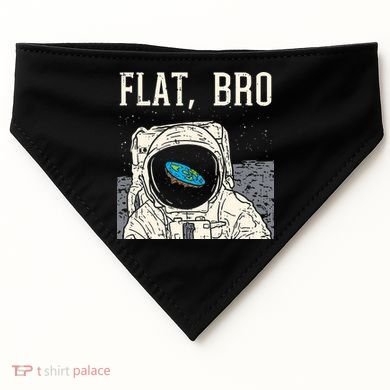 Flat Bro Astronaut Space Funny Earth Conspiracy Theory Gift USA-Made Doggie Bandana