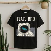 Flat Bro Astronaut Space Funny Earth Conspiracy Theory Gift T-Shirt thumb 2