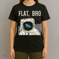 Flat Bro Astronaut Space Funny Earth Conspiracy Theory Gift T-Shirt thumb 4