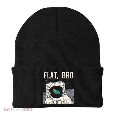 Flat Bro Astronaut Space Funny Earth Conspiracy Theory Gift Beanie