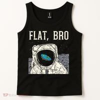 Flat Bro Astronaut Space Funny Earth Conspiracy Theory Gift Tank Top thumb 2