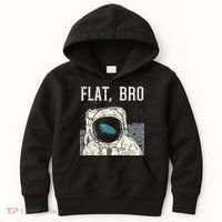 Flat Bro Astronaut Space Funny Earth Conspiracy Theory Gift Kids Hoodie thumb 0