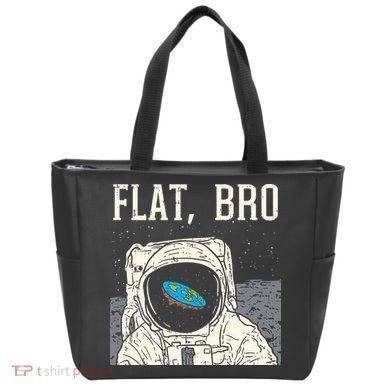 Flat Bro Astronaut Space Funny Earth Conspiracy Theory Gift Tote Bag