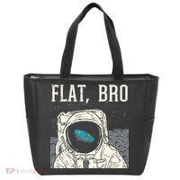 Flat Bro Astronaut Space Funny Earth Conspiracy Theory Gift Tote Bag thumb 0