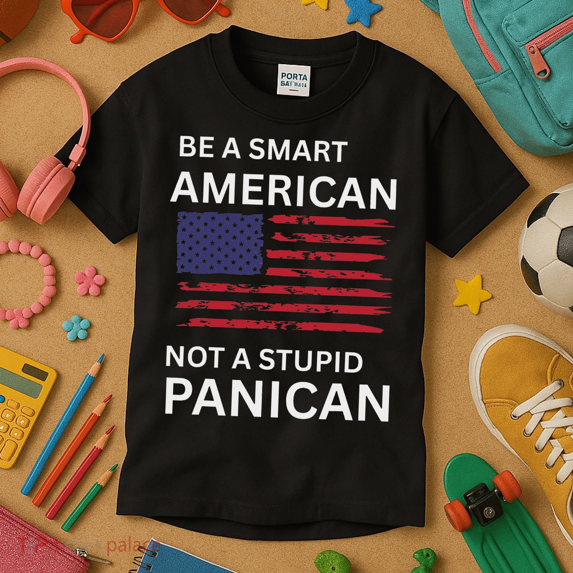 Funny Be A Smart American Not A Stupid Panican Kids T-Shirt