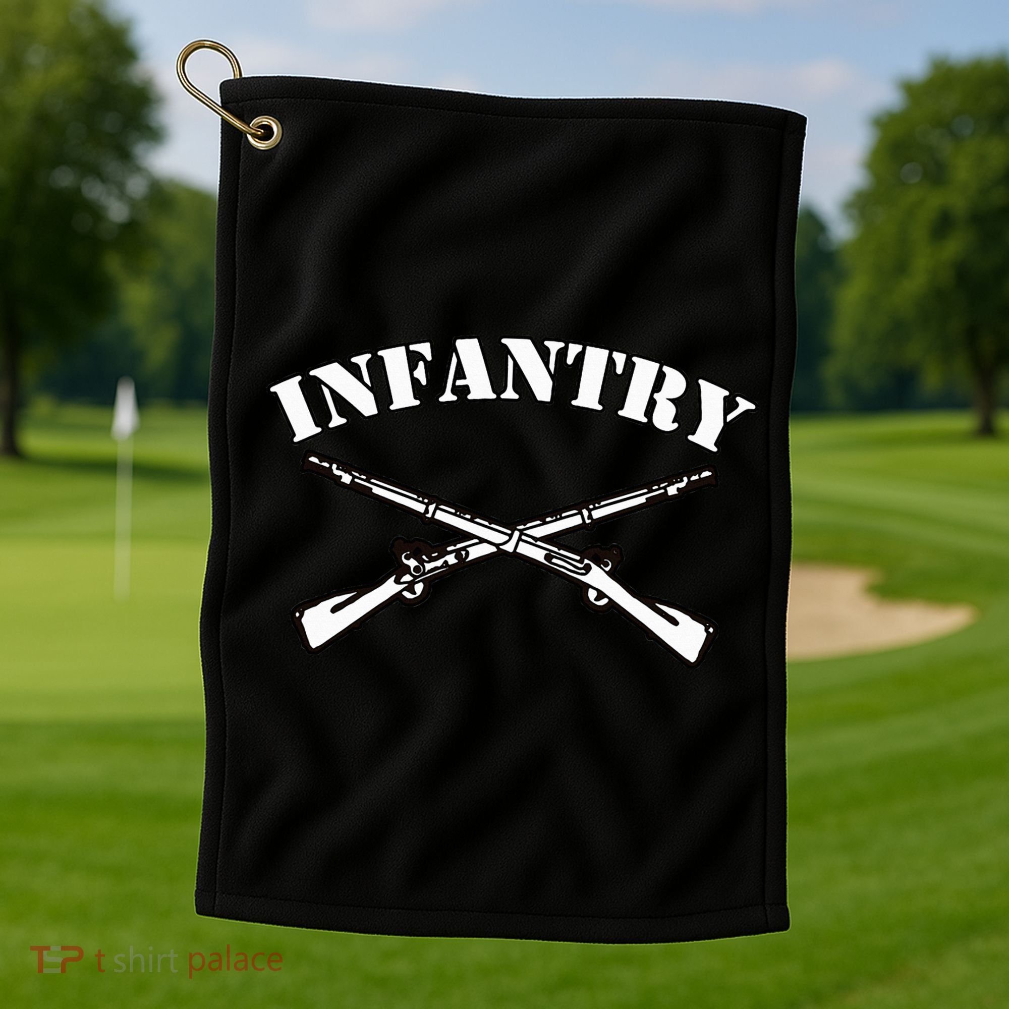 Fort Benning Army Infantry Crossed Rifles Golf Towel