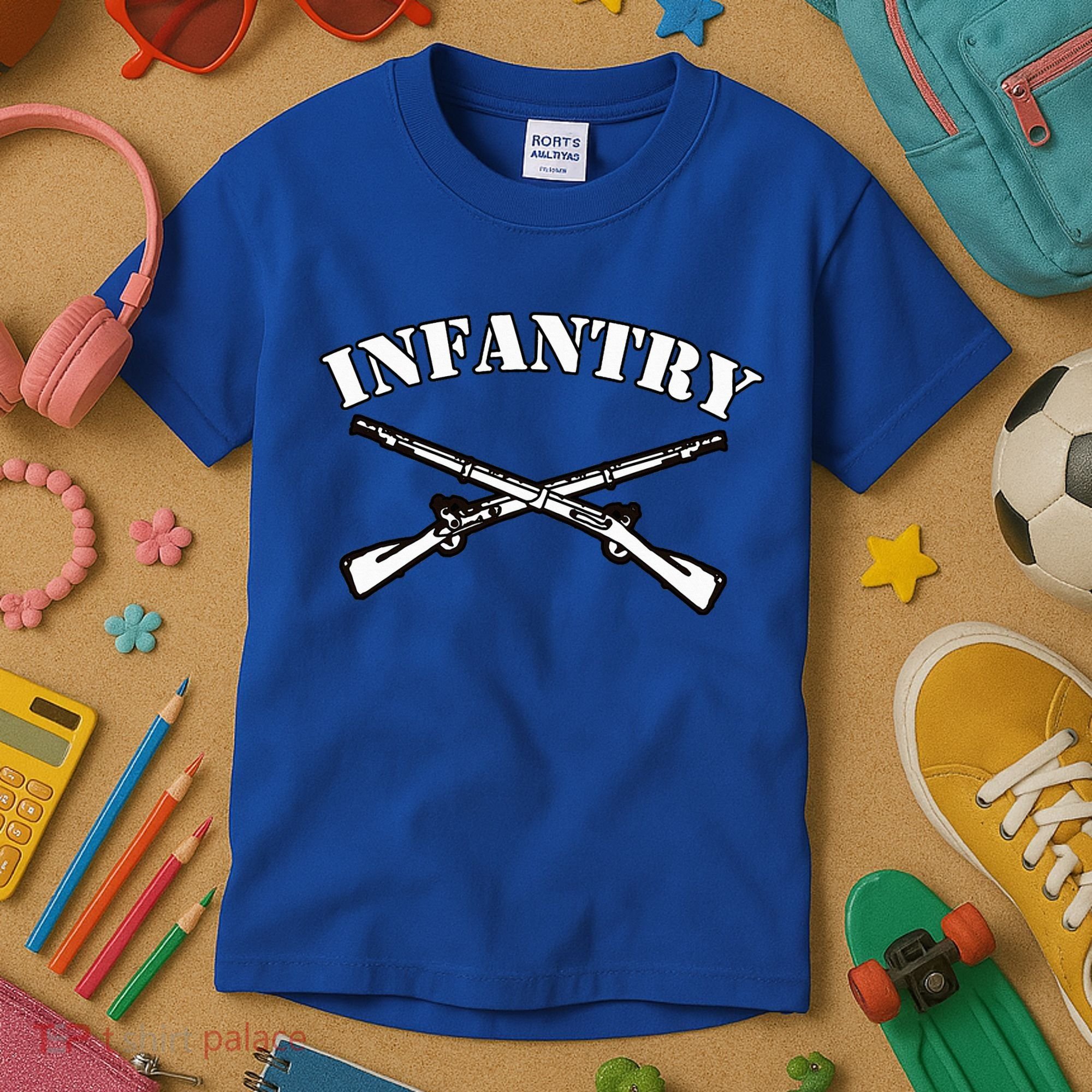 Fort Benning Army Infantry Crossed Rifles Kids T-Shirt