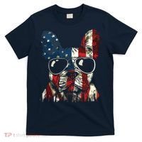 French Bulldog American USA Flag 4th Of July Frenchie T-Shirt thumb 0