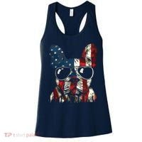 French Bulldog American USA Flag 4th Of July Frenchie Women's Tank Top thumb 0