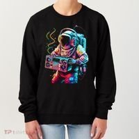 Funky Boombox Astronaut In Space Graphic And Teens Gift Women's Sweatshirt thumb 0