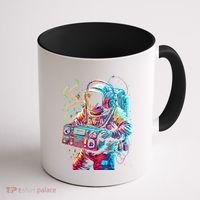 Funky Boombox Astronaut In Space Graphic And Teens Gift Coffee Mug thumb 1