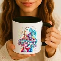 Funky Boombox Astronaut In Space Graphic And Teens Gift Coffee Mug thumb 3