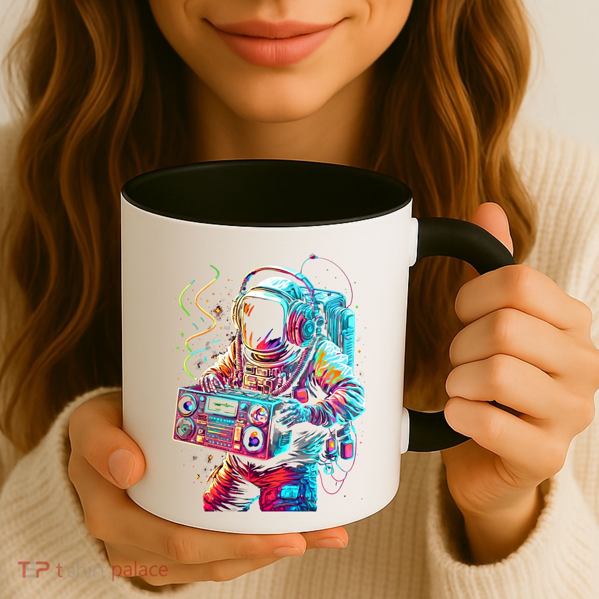 Funky Boombox Astronaut In Space Graphic And Teens Gift Coffee Mug