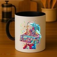 Funky Boombox Astronaut In Space Graphic And Teens Gift Coffee Mug thumb 4