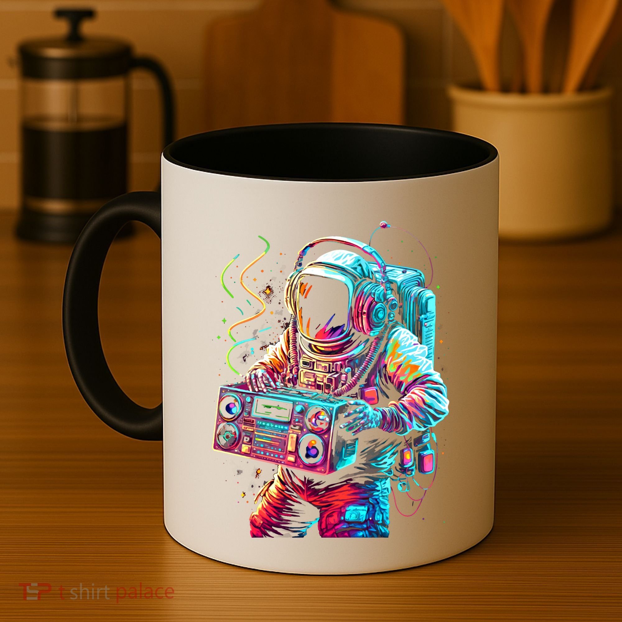 Funky Boombox Astronaut In Space Graphic And Teens Gift Coffee Mug